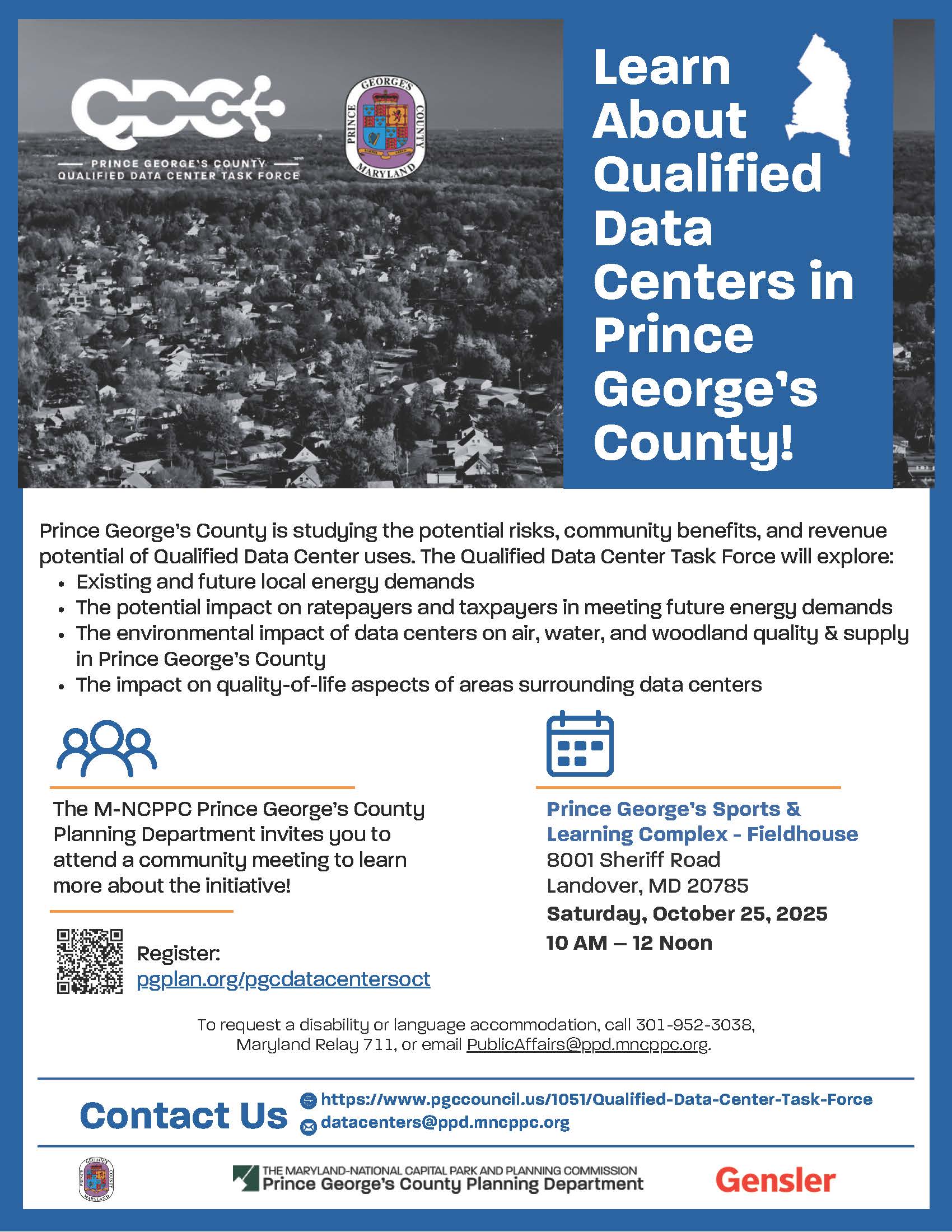 Qualified Data Center Community Meeting Flyer (October 25, 2025)