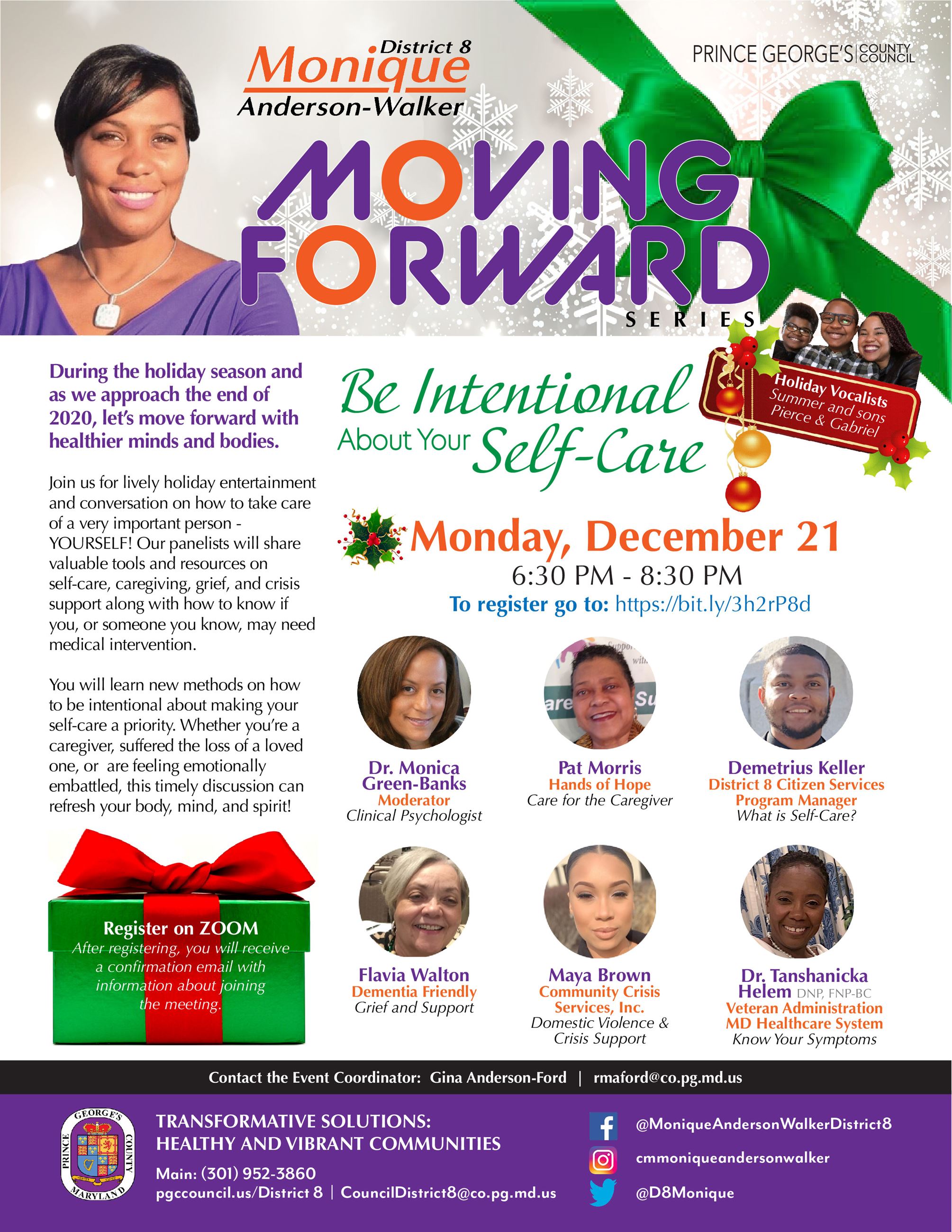 MOVING FORWARD Be Intentional About Your Self-Care Flyer - Dec 2020 Self-Care 