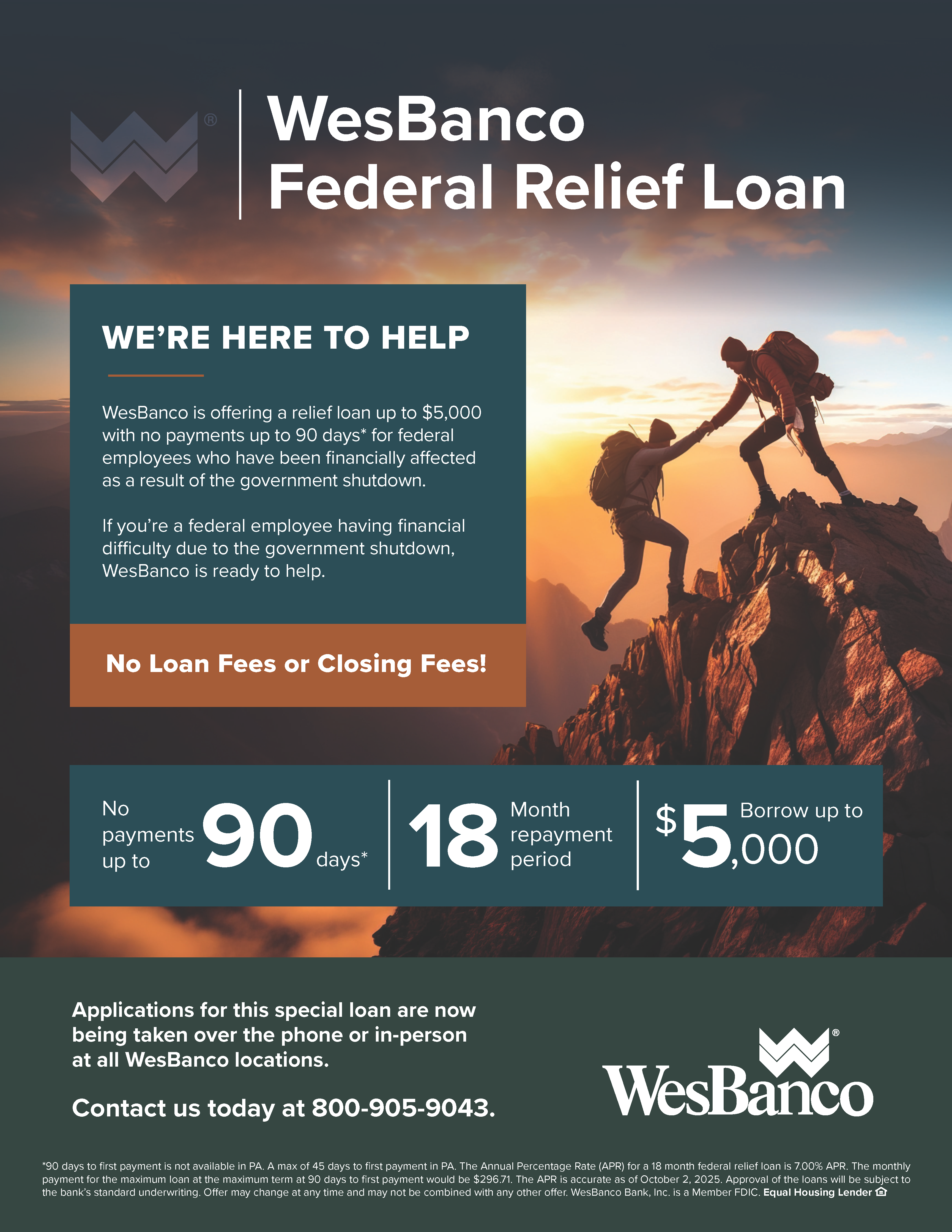 WesBanco Federal Relief Loan
